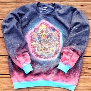 Welcome to Crystal Lake Tiedye bleached Sweatshirt